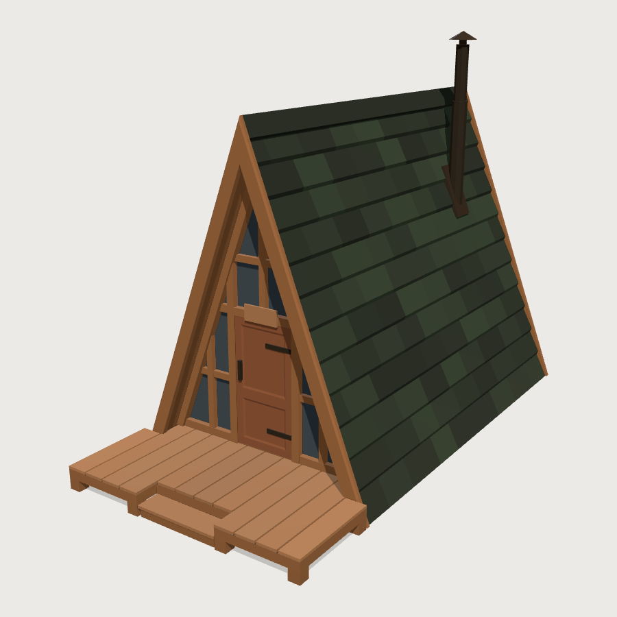 A-Frame Cabin low-poly 3D model