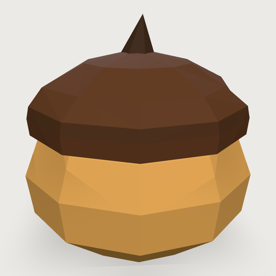 Acorn low-poly 3D model