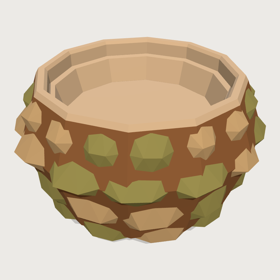 Acorn Cup low-poly 3D model