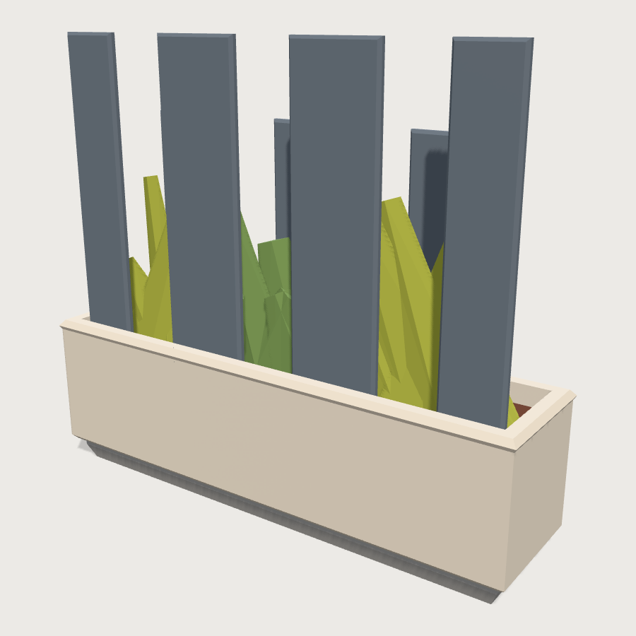 Acoustic Planter Divider low-poly 3D model
