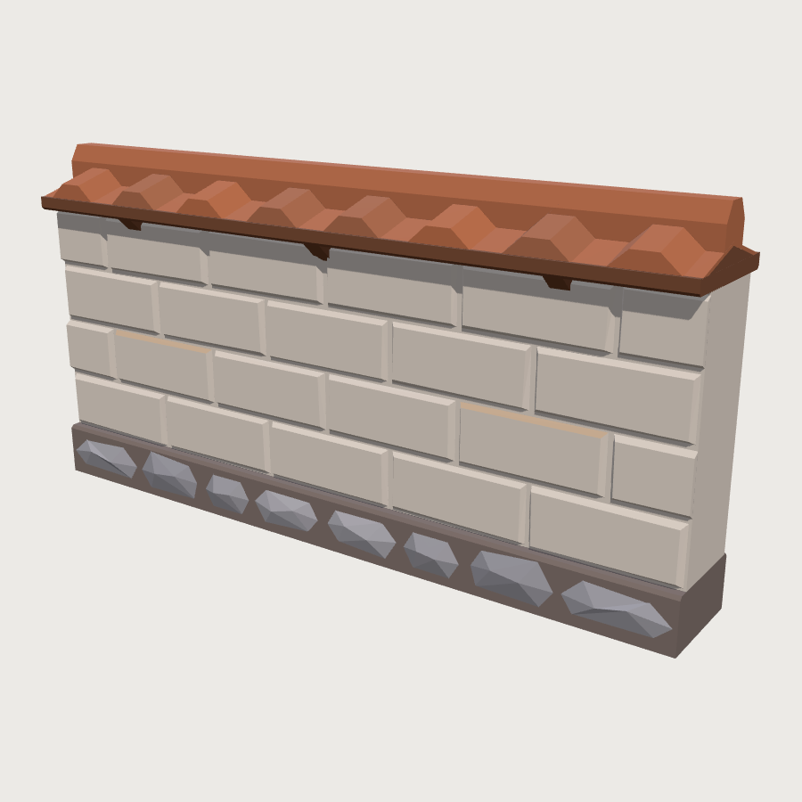 Adobe Tapia Wall Run low-poly 3D model