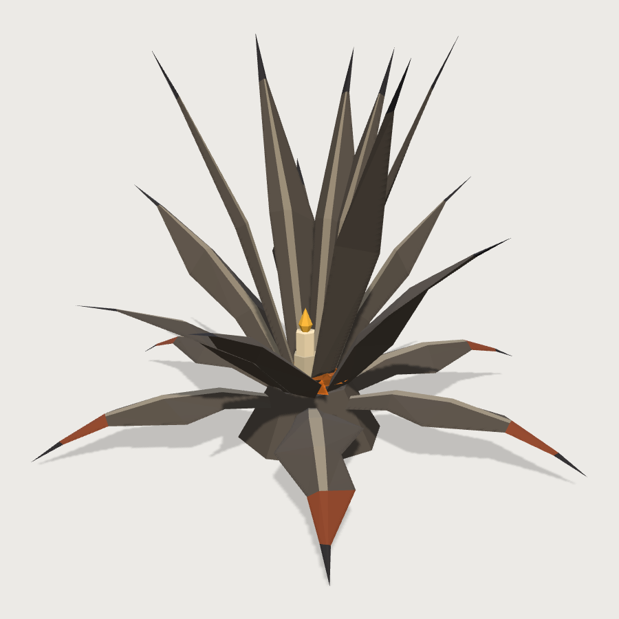 Agave low-poly 3D model