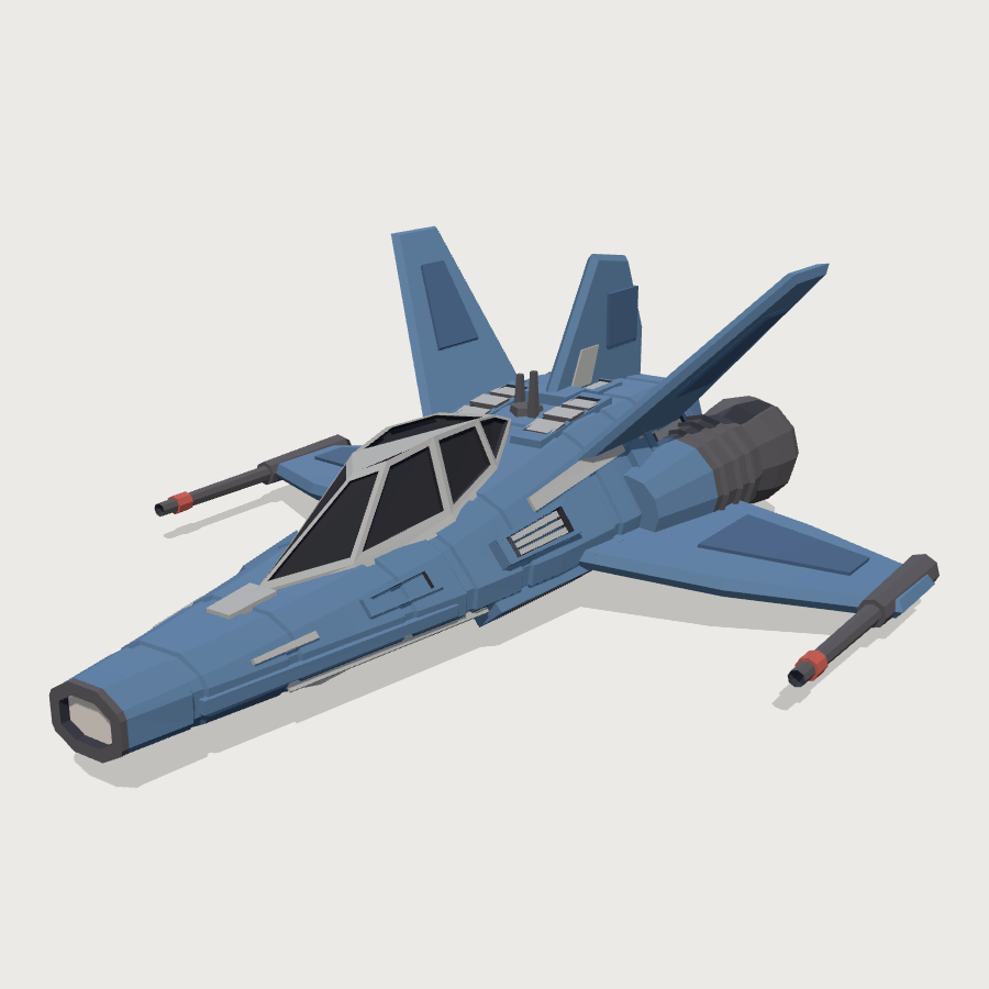 Agile Starfighter low-poly 3D model