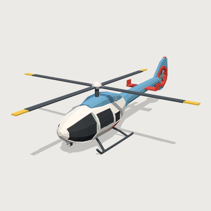 Air Ambulance Helicopter low-poly 3D model