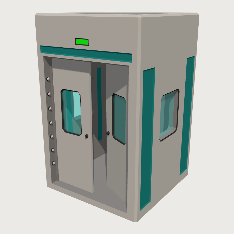 Air Shower Airlock Cabin low-poly 3D model