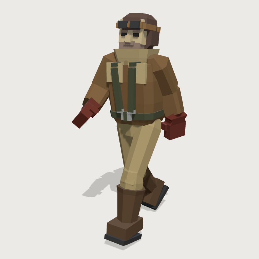 Aircrew Pilot low-poly 3D model