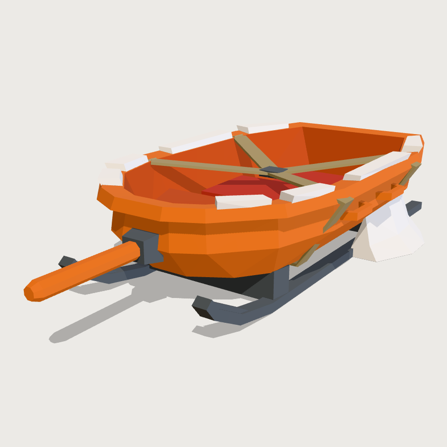 Akja Rescue Sledge low-poly 3D model