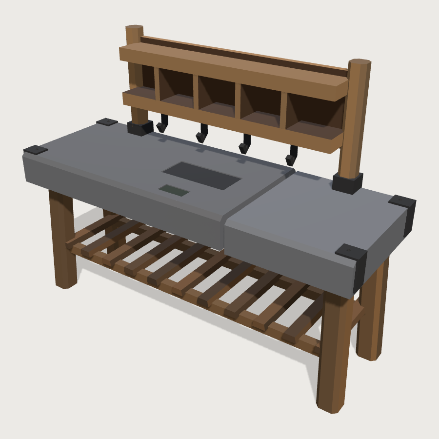 Alchemy Workbench low-poly 3D model