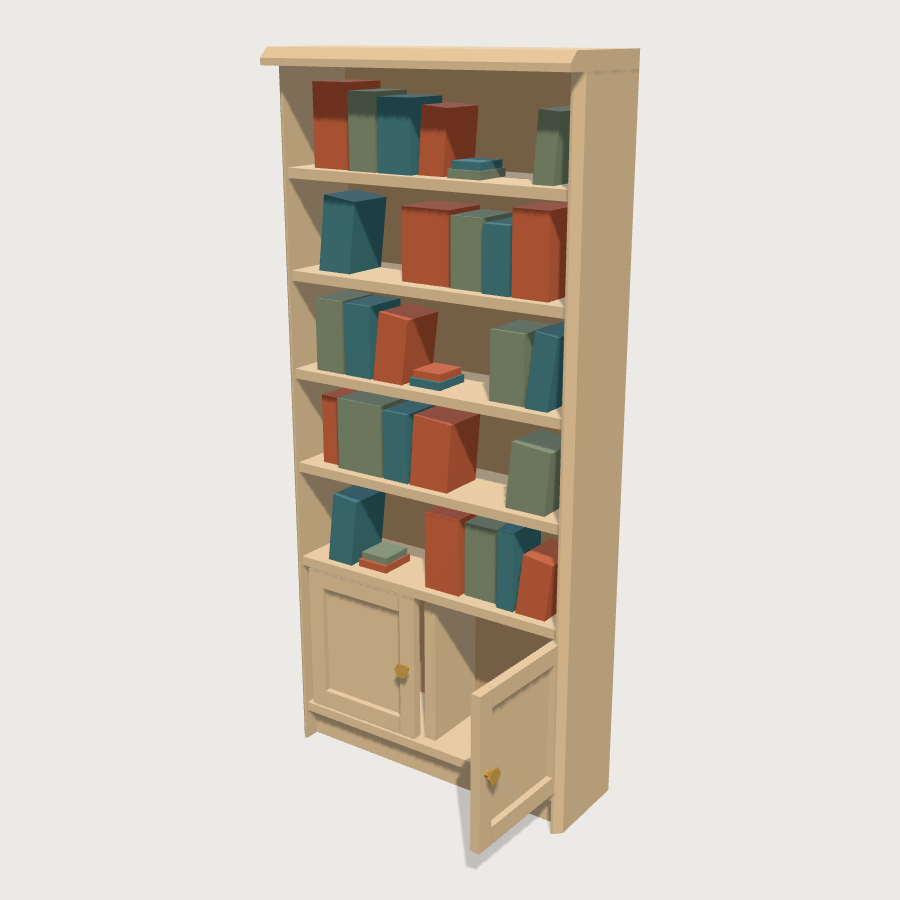 Alcove Bookcase low-poly 3D model