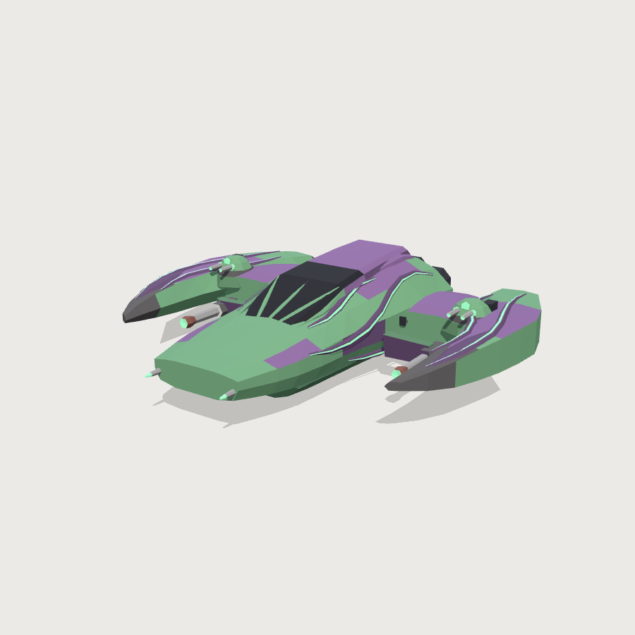 Alien Raider low-poly 3D model