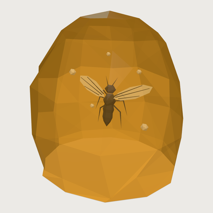 Amber Lump low-poly 3D model