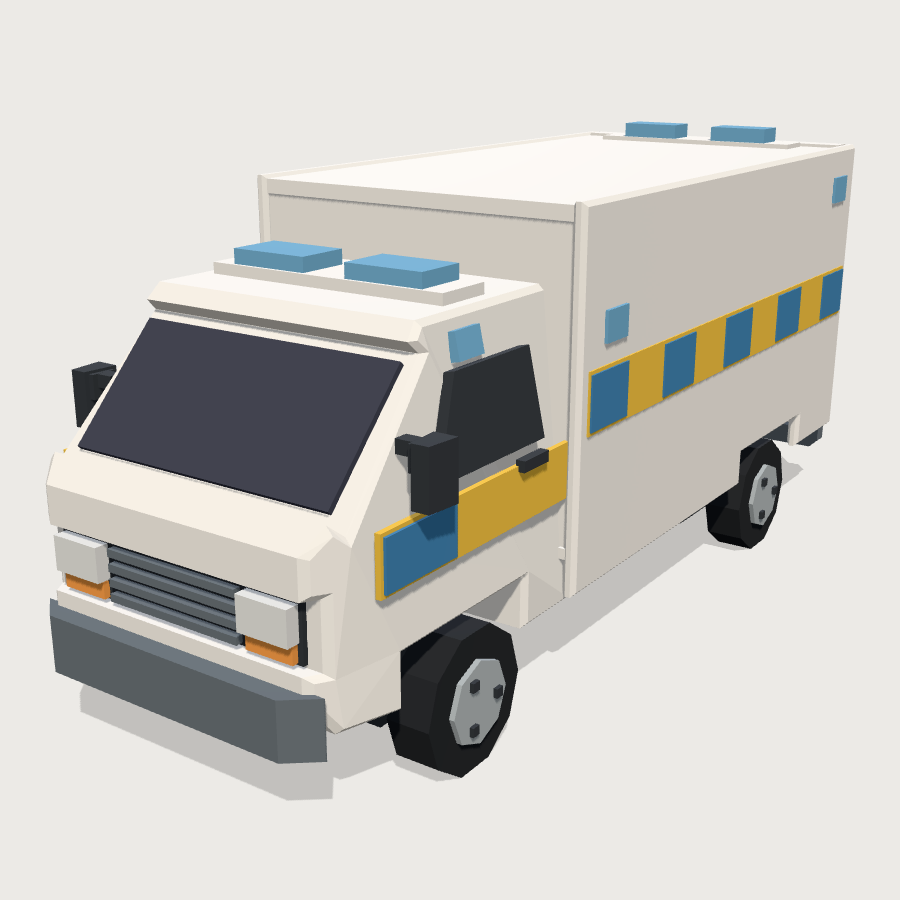 Ambulance Van low-poly 3D model