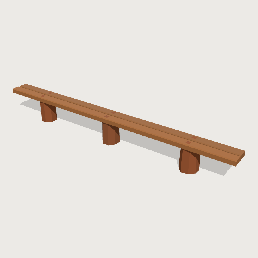 Amphitheatre Bench Row low-poly 3D model