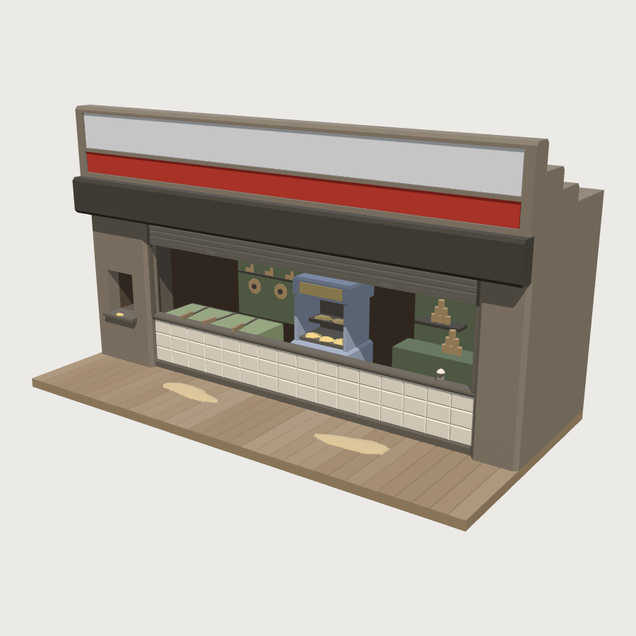 Amusement Arcade Front low-poly 3D model