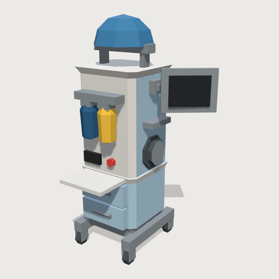 Anaesthesia Machine low-poly 3D model