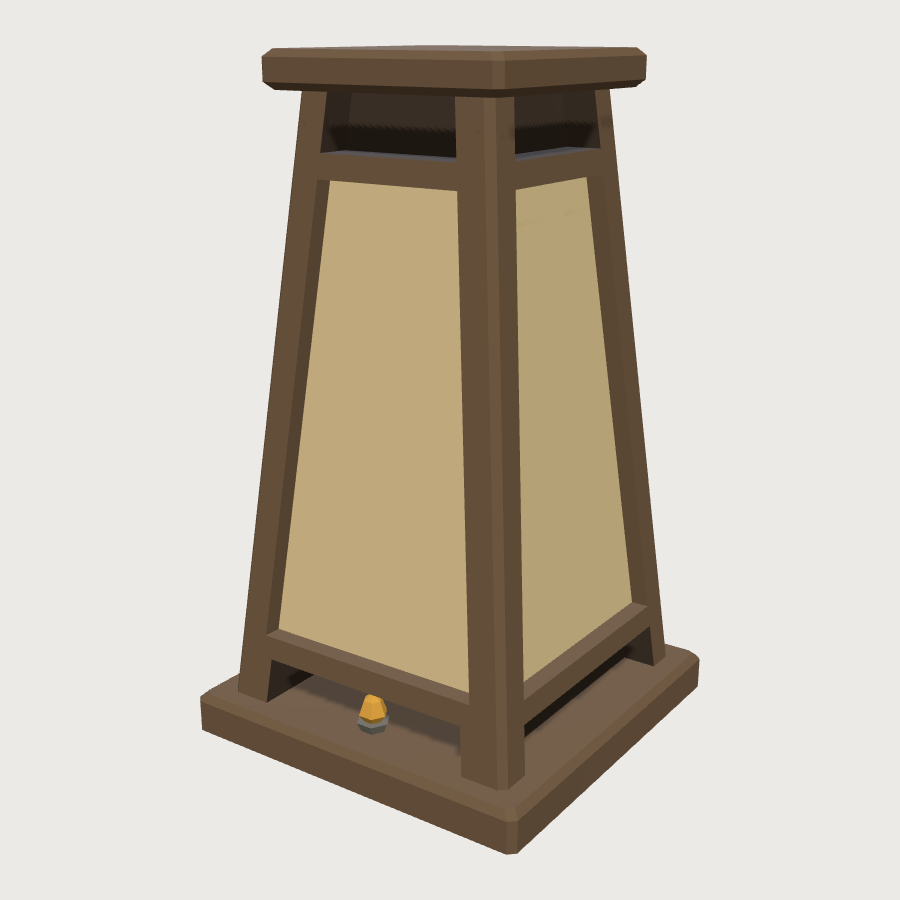 Andon Floor Lantern low-poly 3D model