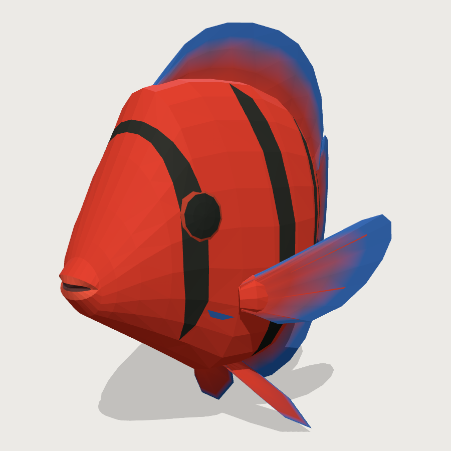 Angelfish low-poly 3D model