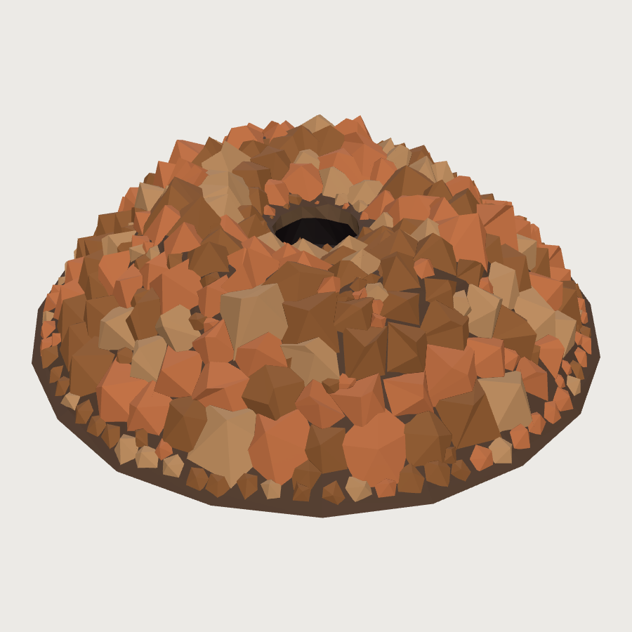 Ant Nest Entrance Mound low-poly 3D model