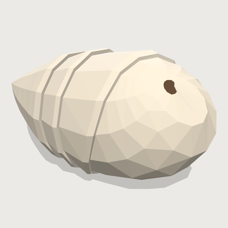 Ant Pupa Cocoon low-poly 3D model