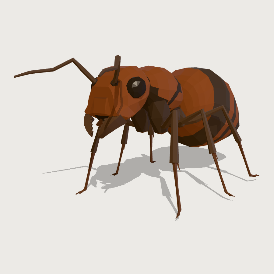 Ant Queen low-poly 3D model