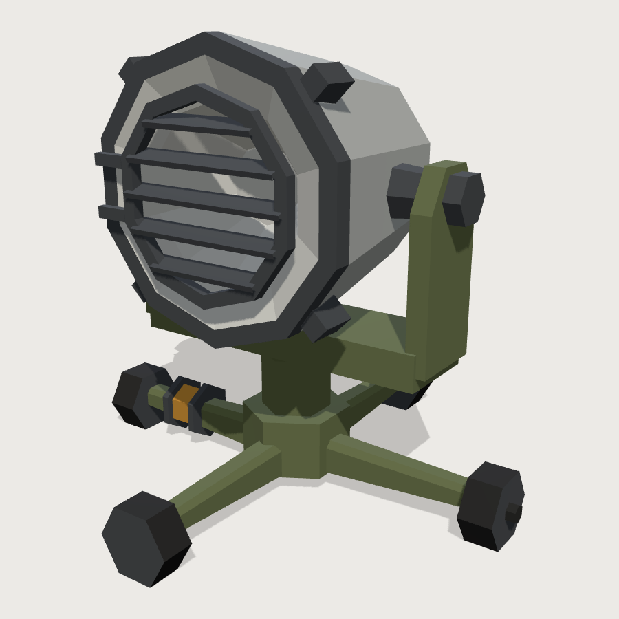 Anti-Aircraft Searchlight low-poly 3D model