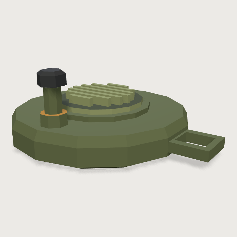 Anti-Tank Mine low-poly 3D model