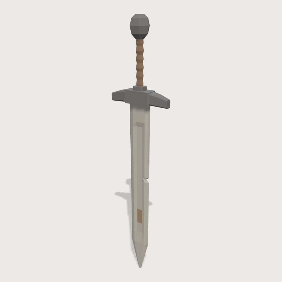 Arming Sword low-poly 3D model