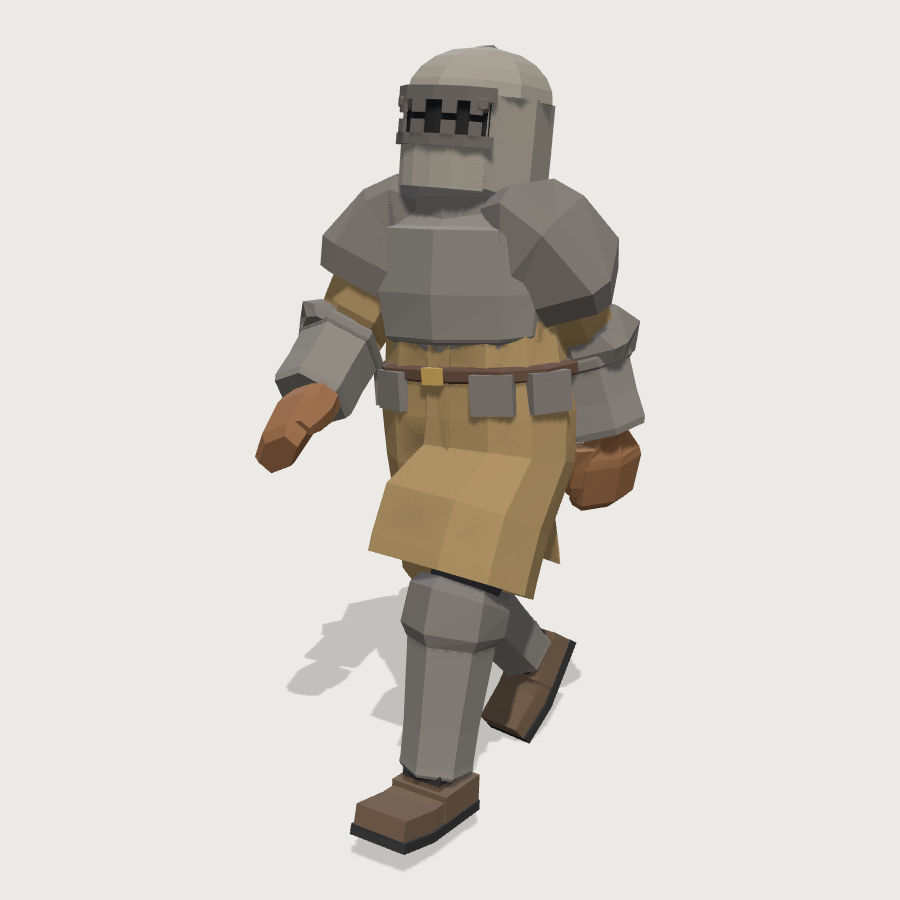 Armoured Knight Hero low-poly 3D model