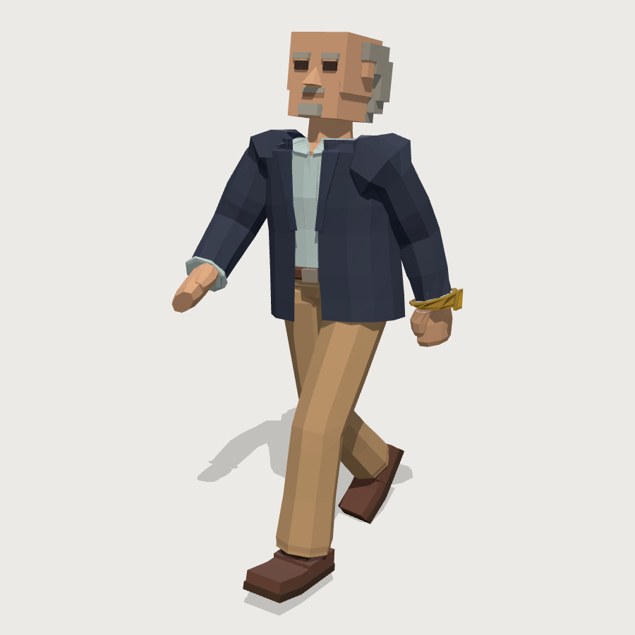Arriving Hotel Guest low-poly 3D model