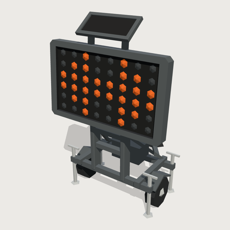 Arrow Board low-poly 3D model