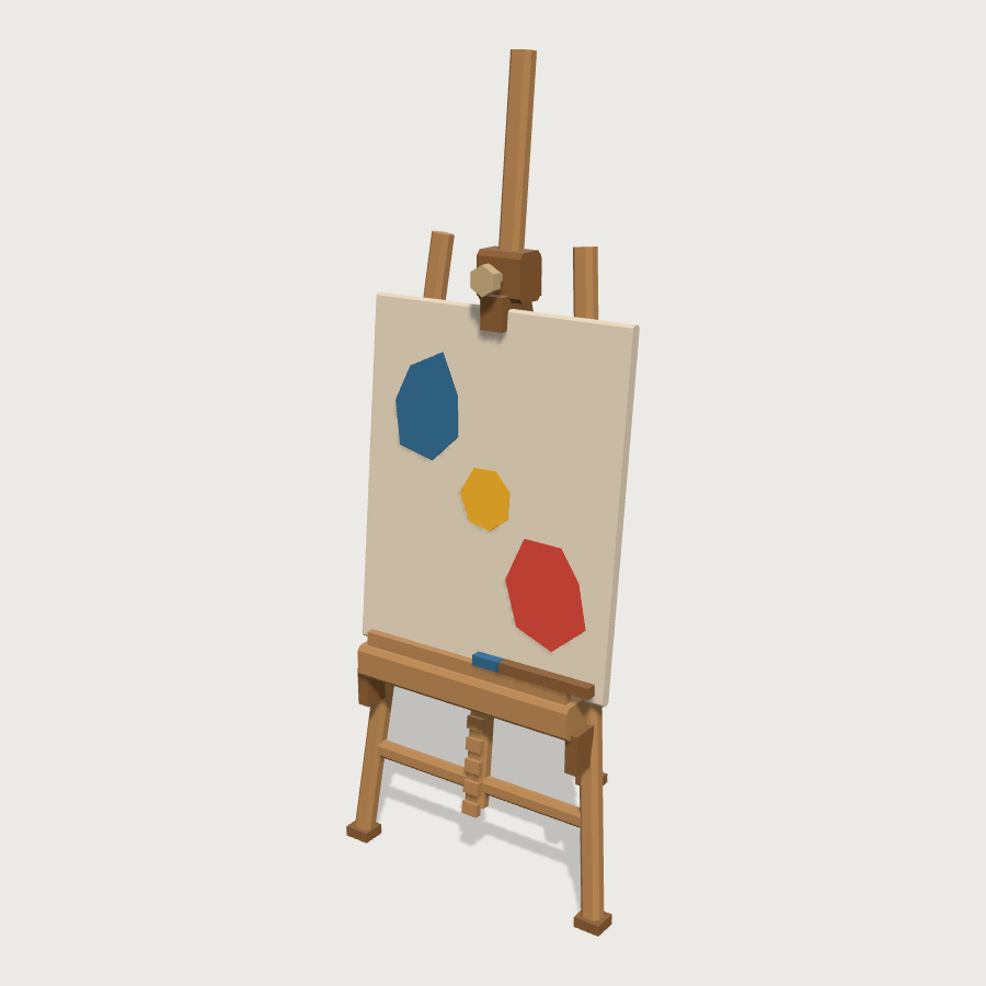 Art Easel low-poly 3D model