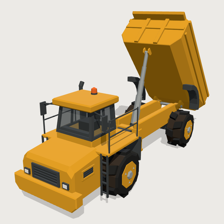 Articulated Dump Truck low-poly 3D model