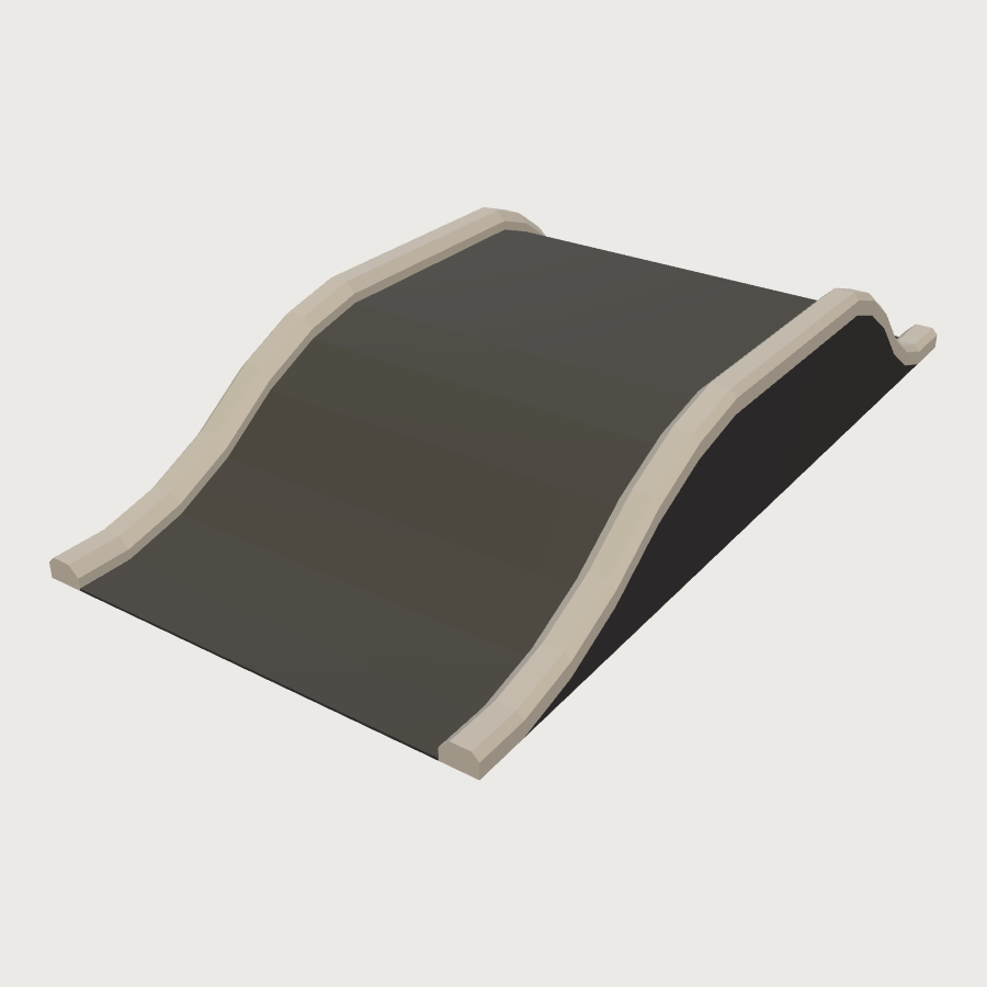Asphalt Pump Track Section low-poly 3D model