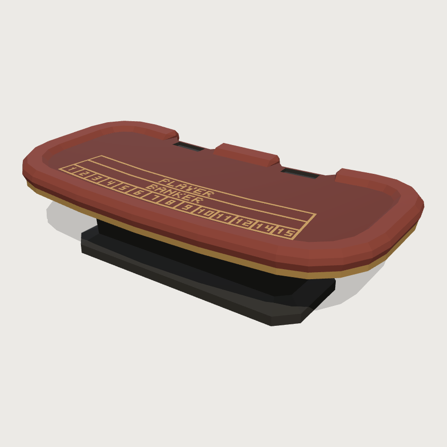 Baccarat Table low-poly 3D model