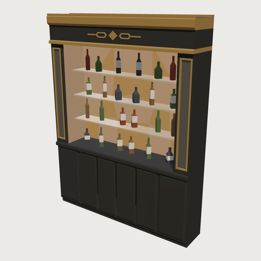 Backlit Onyx Back-Bar Run low-poly 3D model