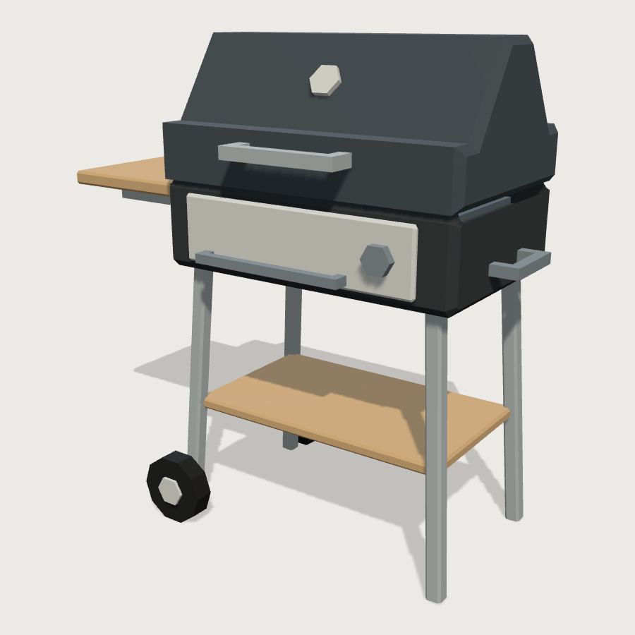 Backyard Barbecue Grill low-poly 3D model