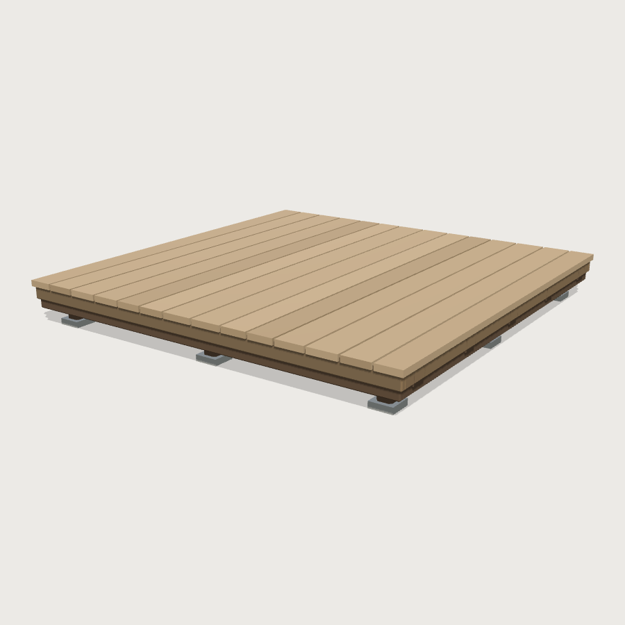Backyard Deck Module low-poly 3D model
