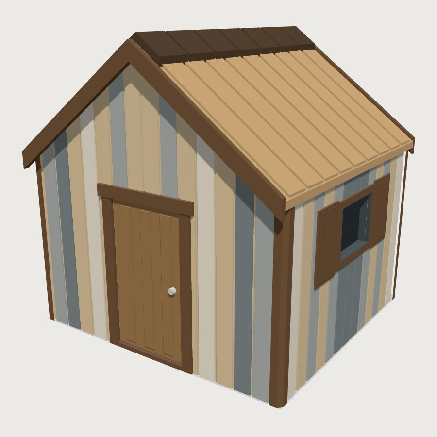 Backyard Garden Shed low-poly 3D model