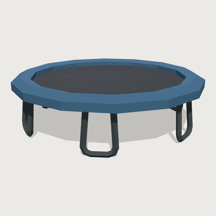 Backyard Trampoline low-poly 3D model