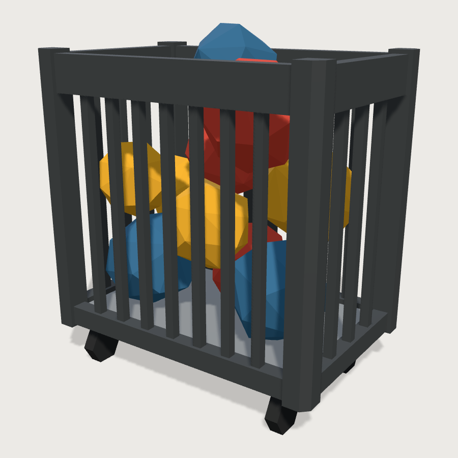 Ball Bin low-poly 3D model