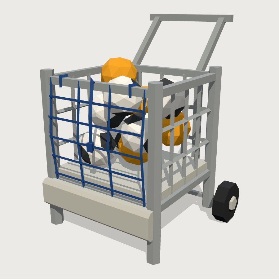 Ball Cart low-poly 3D model