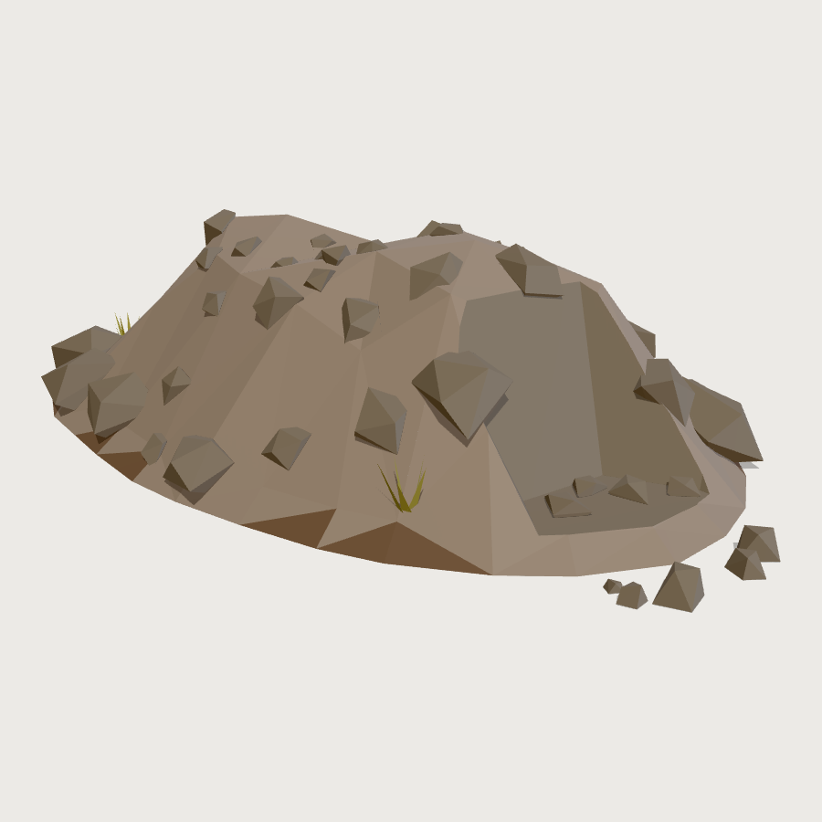 Ballast Heap low-poly 3D model