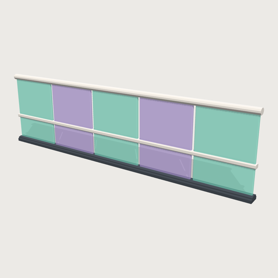 Balustrade Railing Run low-poly 3D model