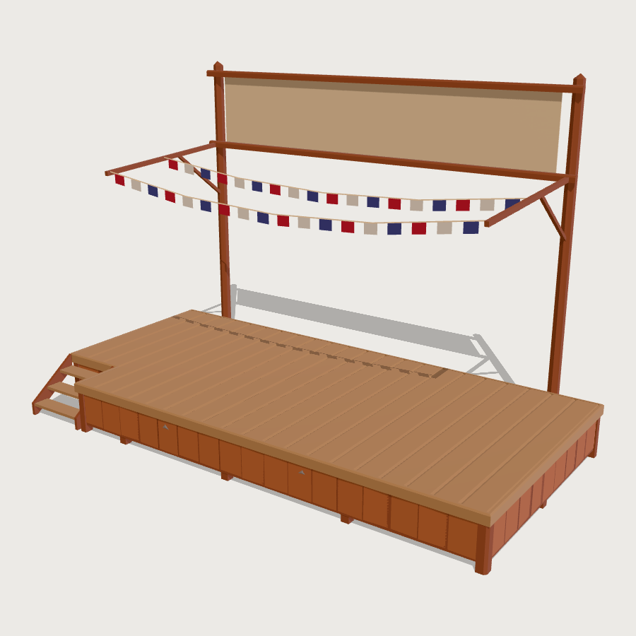 Band Stage low-poly 3D model