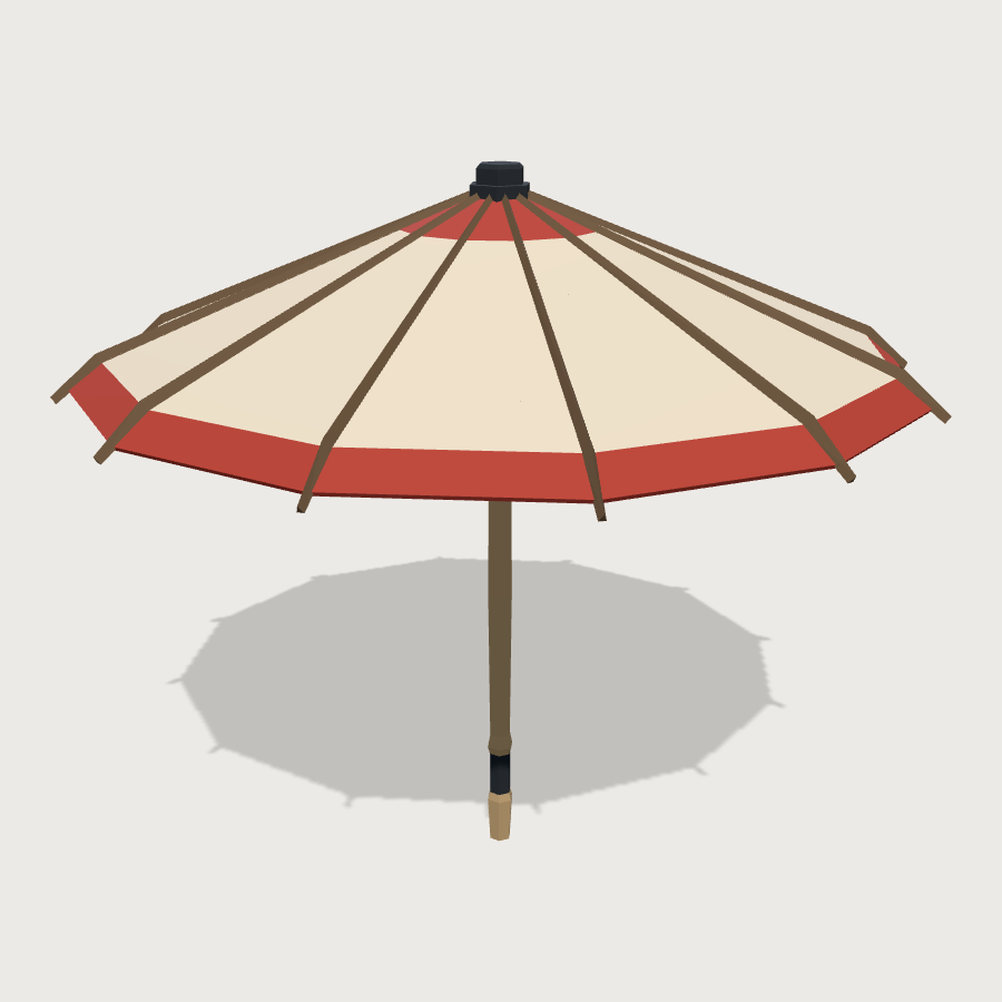 Bangasa Paper Umbrella low-poly 3D model