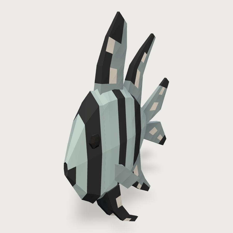 Banggai Cardinalfish low-poly 3D model