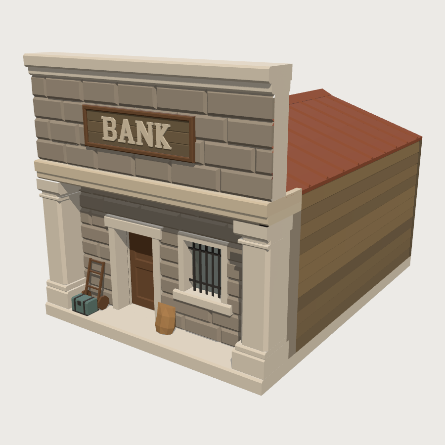Bank low-poly 3D model