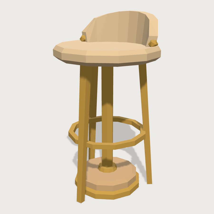 Bar Stool low-poly 3D model