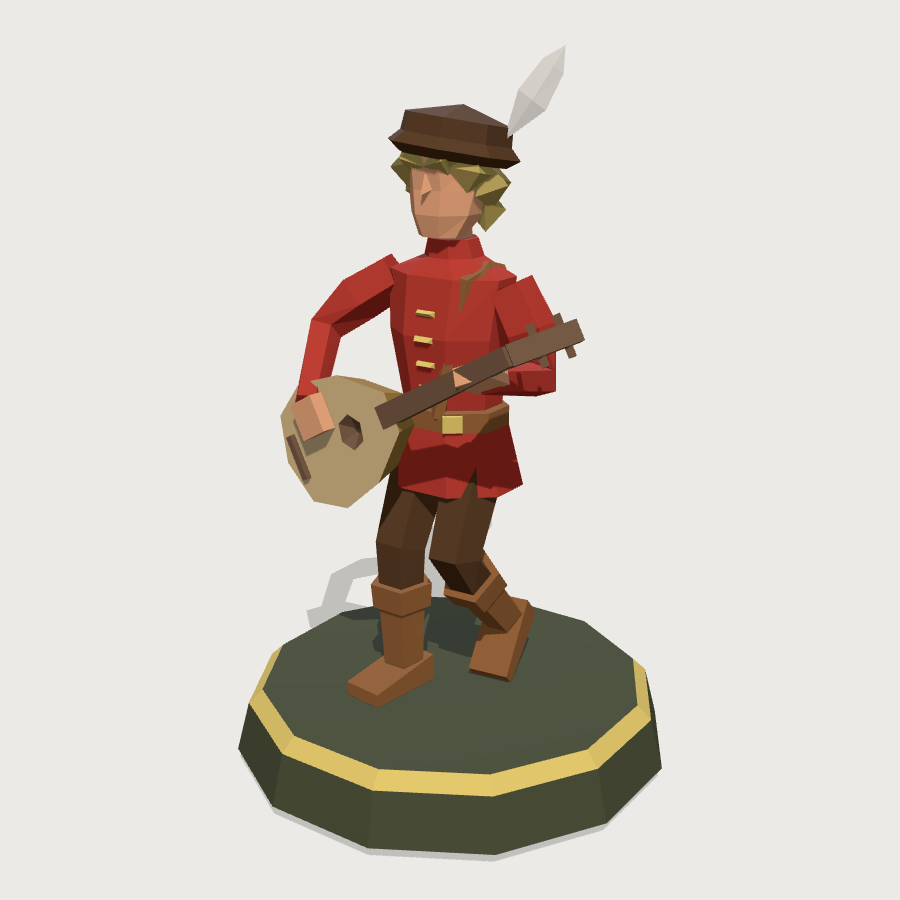 Bard Miniature low-poly 3D model