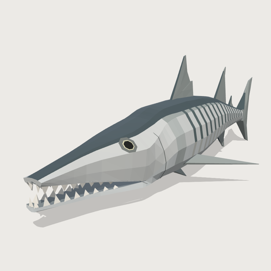 Barracuda low-poly 3D model